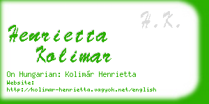 henrietta kolimar business card